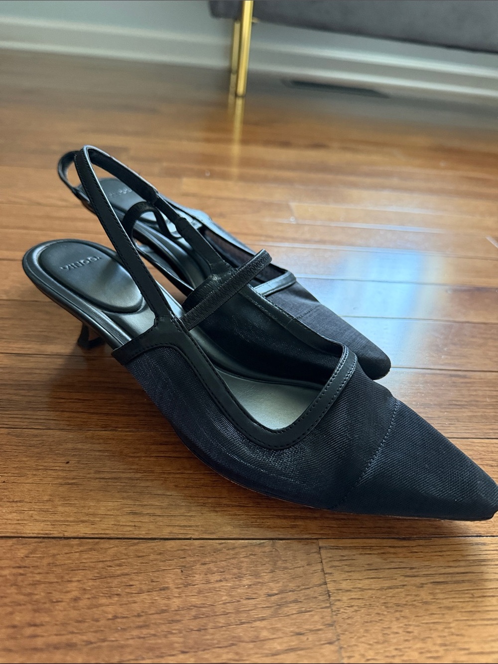 Vince Black Slingback Kitten Heel Pumps - Women's